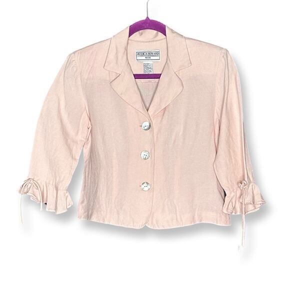 Jessica Howard Petite Vintage Light Pink Linen Blouse And Dress - Picture 5 of 8